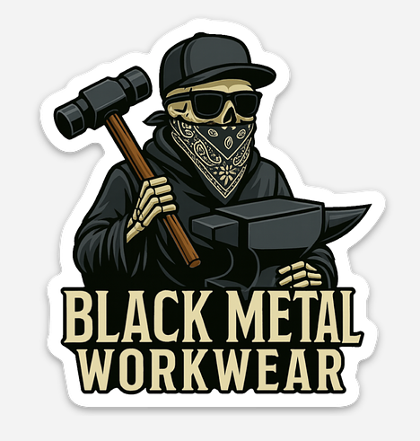 Black Metal Workwear Logo Sticker - 3"
