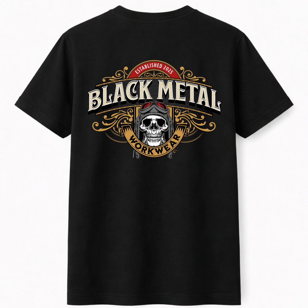 Black Metal Aviator Operator Tee